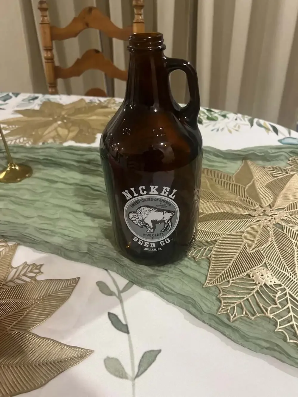 Nickel Beer Co. Julian, CA 64 oz Amber Glass Beer Growler